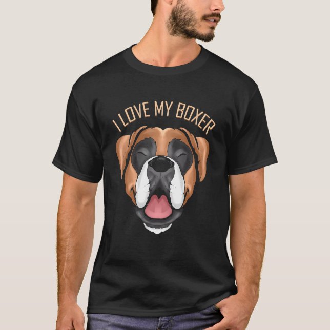 T-shirt Chien   J'aime mon Boxer (Devant)