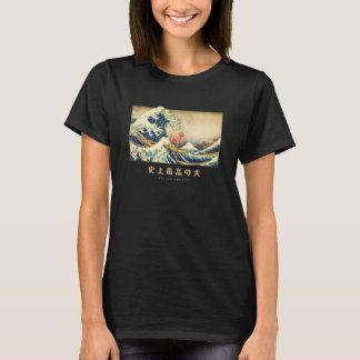 T-shirt Chien Japonais Vizsla Surfant la Vague de Kanagawa