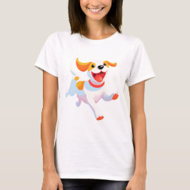 T-shirt Chien Jouant à la balle
