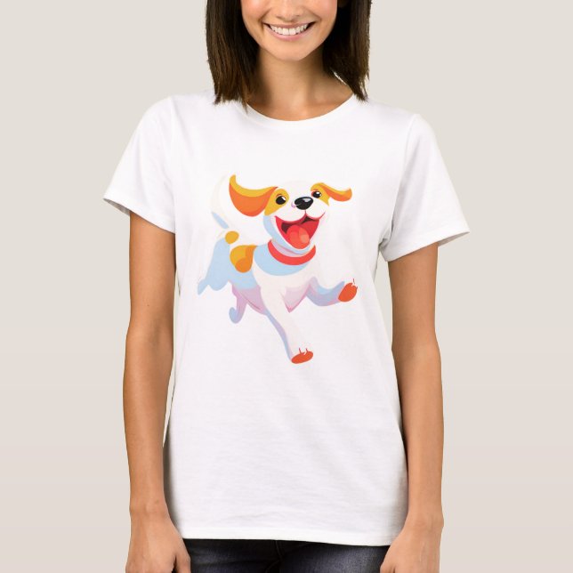 T-shirt Chien Jouant à la balle (Devant)