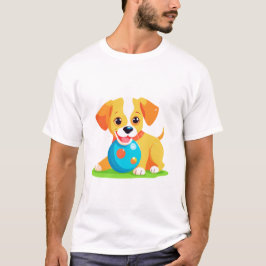 T-shirt Chien Jouant à la balle