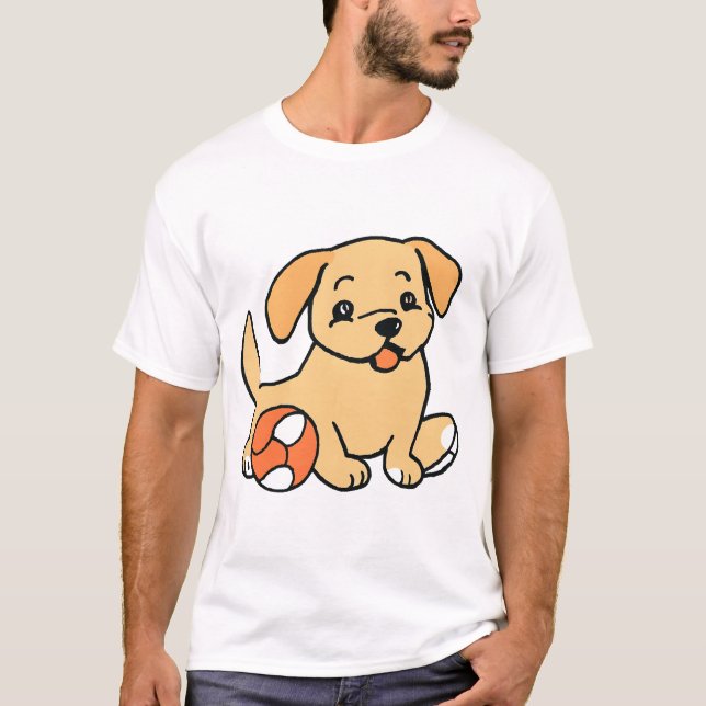 T-shirt Chien Jouant à la balle (Devant)
