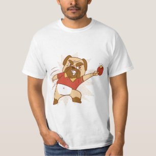 T-SHIRT CHIEN JOUANT À LA PING PONG