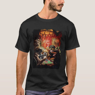T-shirt Chien Jouant aux cartes de poker