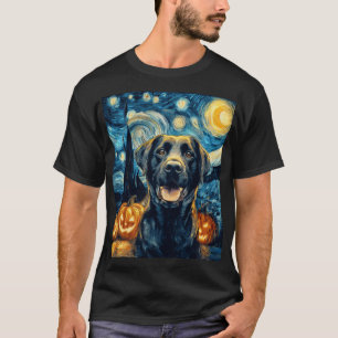 T-shirt Chien Labrador noir mignon Halloween Jack O Lanter