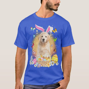 T-shirt Chien lapin d'or retriever avec panier d'oeufs de 