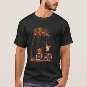 T-shirt Chien Leaf Automne Cyclisme Automne Golden retriev