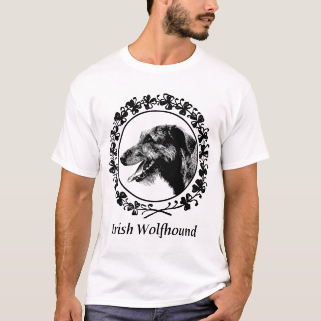 T-shirt Chien-loup irlandais avec l'habillement de (Devant)
