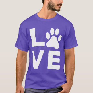 T-shirt Chien Love Chien Love Amoureux des chiens Paw drôl