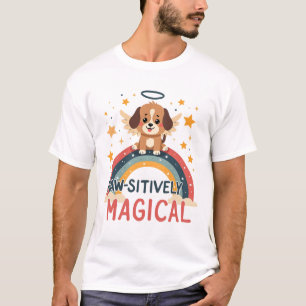 T-shirt Chien magique absolument adorable vintage arc-en-c