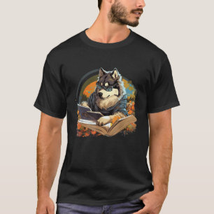 T-shirt Chien Malamute d'Alaska à l'extérieur en train de