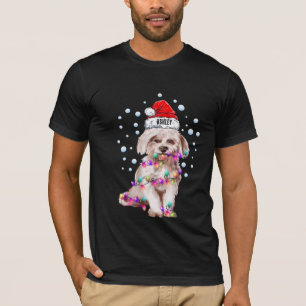 T-shirt Chien maltais clair de Noël Chien Chien Chien Chie