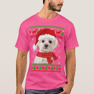 T-shirt Chien maltais Douille moche Noël Amoureux des chie