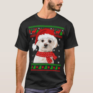 T-shirt Chien maltais Douille moche Noël Amoureux des chie