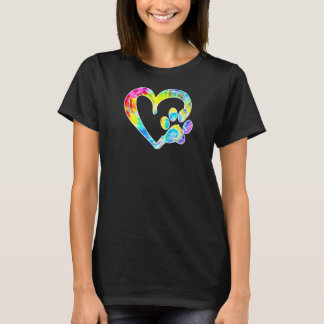 T-shirt Chien Maman Aimer Chiens Paw Heart I Love Chats Ti