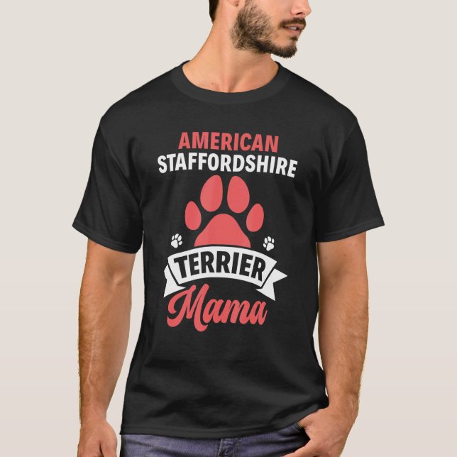 T-shirt Chien Maman Amstaff American Staffordshire Terrier (Devant)