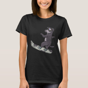 T-shirt Chien Maman Chien Papa Snowboard Snow Winter Sport