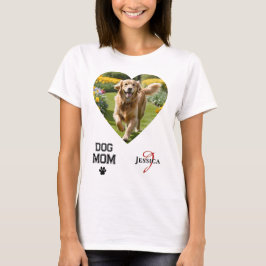 T-shirt Chien Maman Coeur en forme de coeur Photos Monogra