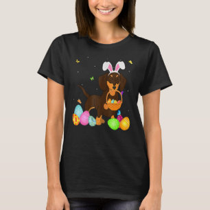 T-shirt Chien Maman Cute Bunny Dach Oeufs Shund Jour de Pâ