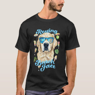 T-shirt Chien Maman de Golden Retriever Drôle Plage Vibes