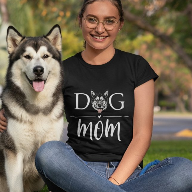 T-shirt Chien Maman mignonne Malamute d'Alaska (alaskan malamute dog mom shirt)