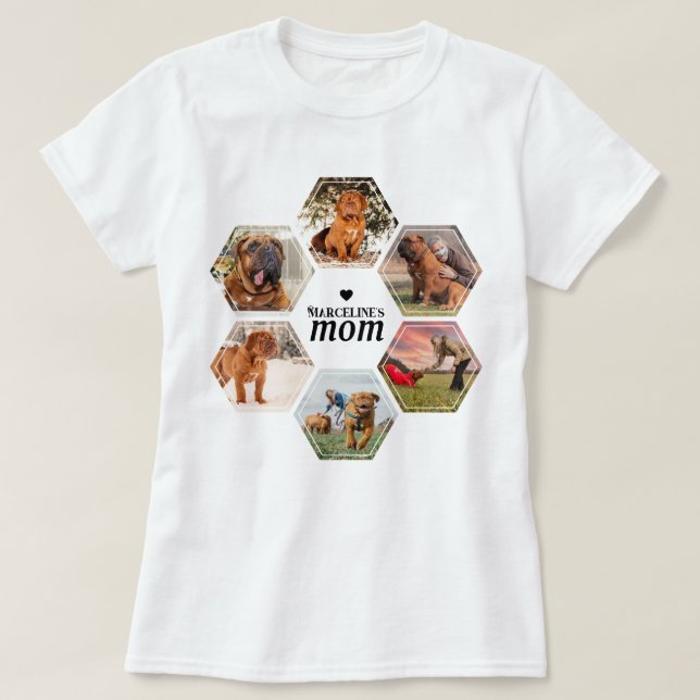T-shirt Chien Maman Personnalisé 6 Animaux de compagnie Ph (Design devant)
