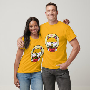 T-shirt Chien mangeant Ramen Cute Kawaii Noodle