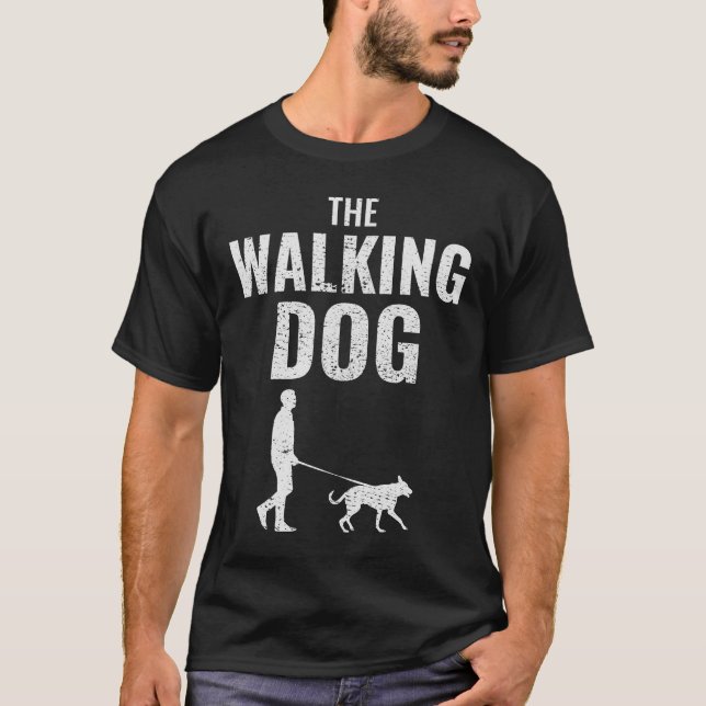 T-shirt Chien marchant marcheur animal de compagnie assis (Devant)