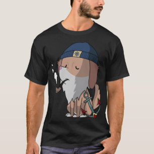 T-shirt Chien marin et fumeur aquarelle labrador cool