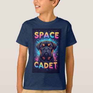 T-shirt Chien Mignon Avec Éclaboussures De Peinture Néon