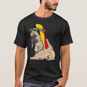 T-shirt Chien Mignon Carlin Rétro Drapeau Belgique Fierté