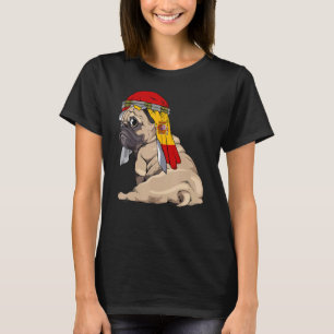 T-shirt Chien mignon Carlin Rétro Espagne Flag Pride