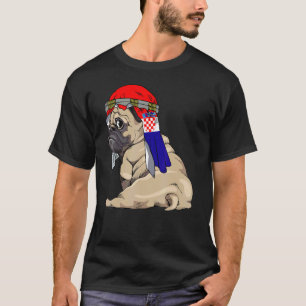 T-shirt Chien Mignon Carlin Rétro Fierté Drapeau Croatie