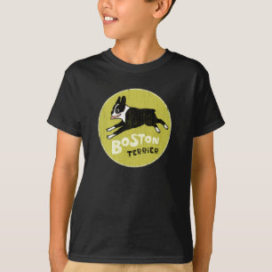 T-shirt Chien mignon de style vintage frais de Boston