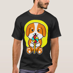 T-shirt Chien mignon Manger Bonbons Pet Lover