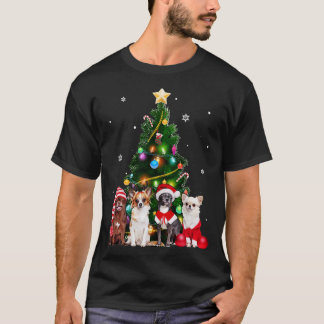 T-shirt Chien mignon Noël Arbre Amoureux des chiens Noël A