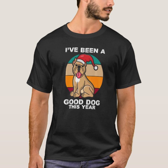 T-shirt Chien mignon Noël Chien mignon Taureau Terrier San (Devant)