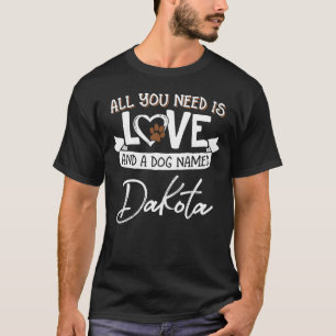 T-shirt Chien mignon nommé Dakota pour femmes et hommes