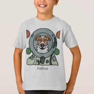 T-shirt Chien minimaliste astronaute dans l'espace   Drôle