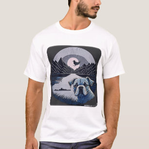 T-shirt "Chien noir minimaliste en gros plan avec propre