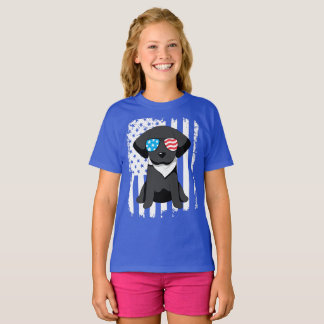 T-shirt Chien noir patriotique de Labrador
