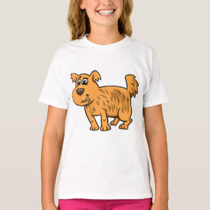 T-shirt Chien orange débraillé
