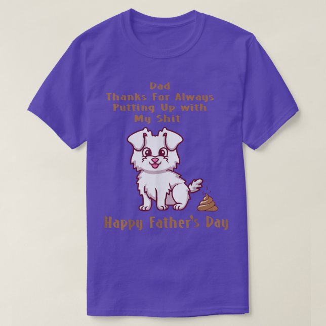 T-shirt Chien Papa Bonne Fête des pères Funny Chiot Lover  (Design devant)