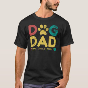 T-shirt Chien Papa Chemise/Ajouter Vos Noms De Chien Perso