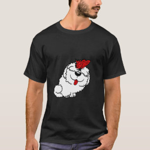 T-shirt Chien Papillon Nez Langue Dehors Mignon Drôle Heur