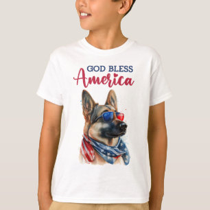 T-shirt Chien Patriotique-Bergers Allemands