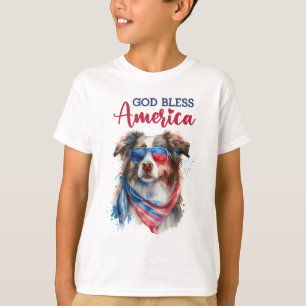 T-shirt Chien Patriotique-Bergers Australien