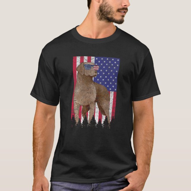 T-shirt Chien patriotique de la baie de Chesapeake USA Amé (Devant)