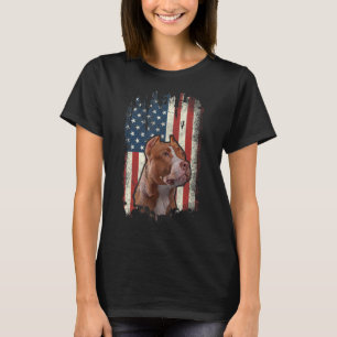 T-shirt Chien patriotique du drapeau américain Pitbulle en