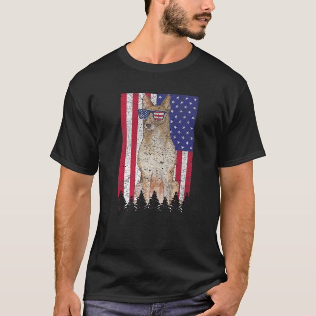 T-shirt Chien patriotique malinois USA Pride Drapeau améri (Devant)